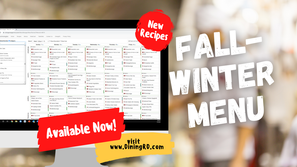 Fall-Winter Menu Options